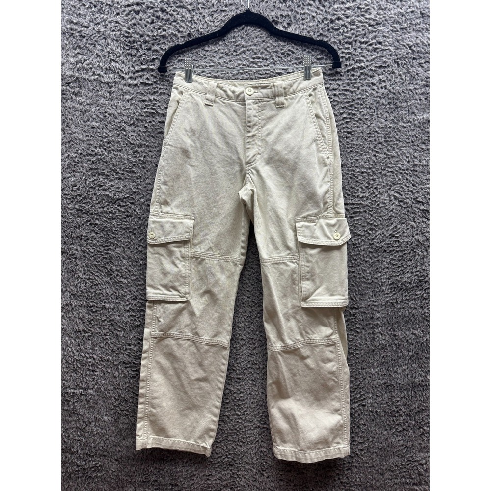 Tna Womens White/Ivory Wide Leg Mid Rise Classic Look Y2K Cargo Pants Size 2‎